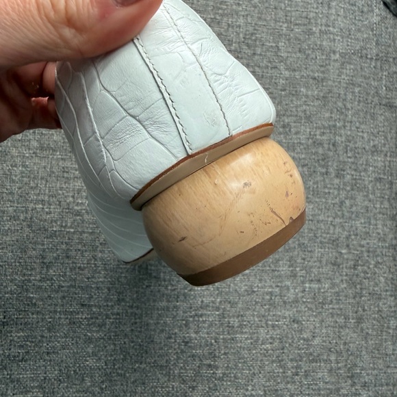 Jeffrey Campbell Viona Loafer White Croc with Wooden Heel - Picture 11 of 15